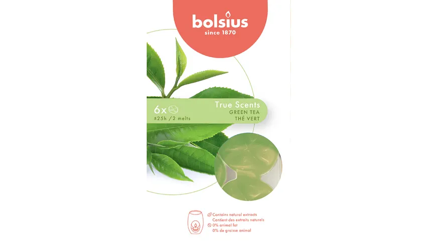 bolsius Wax Melts True Scents 6er Pack Grüner Tee Grüner Tee