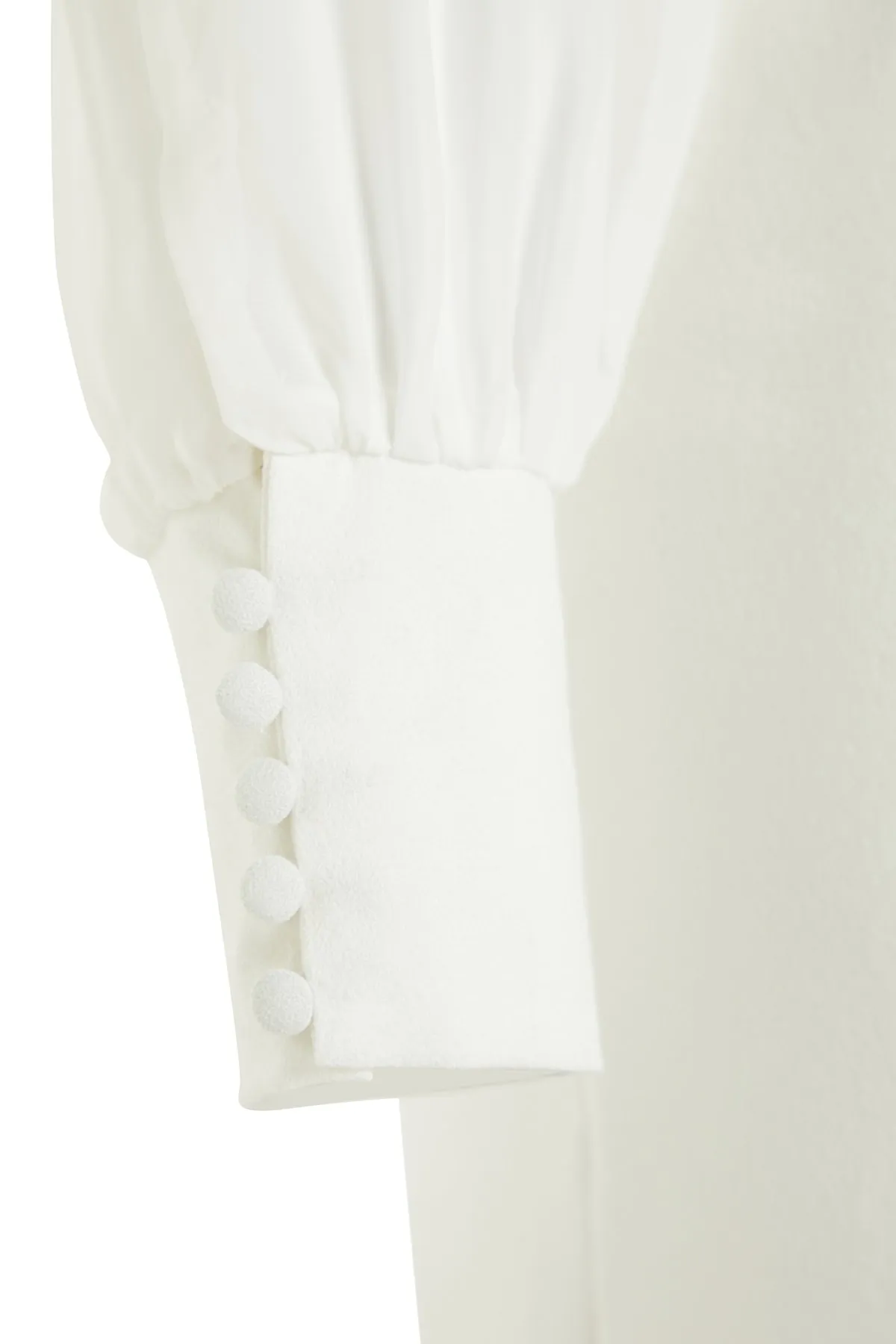 Trendyol Curve  Weißes, gewebtes, zweireihiges Brautkleid mit Manschettendetail TBBSS23AH00231