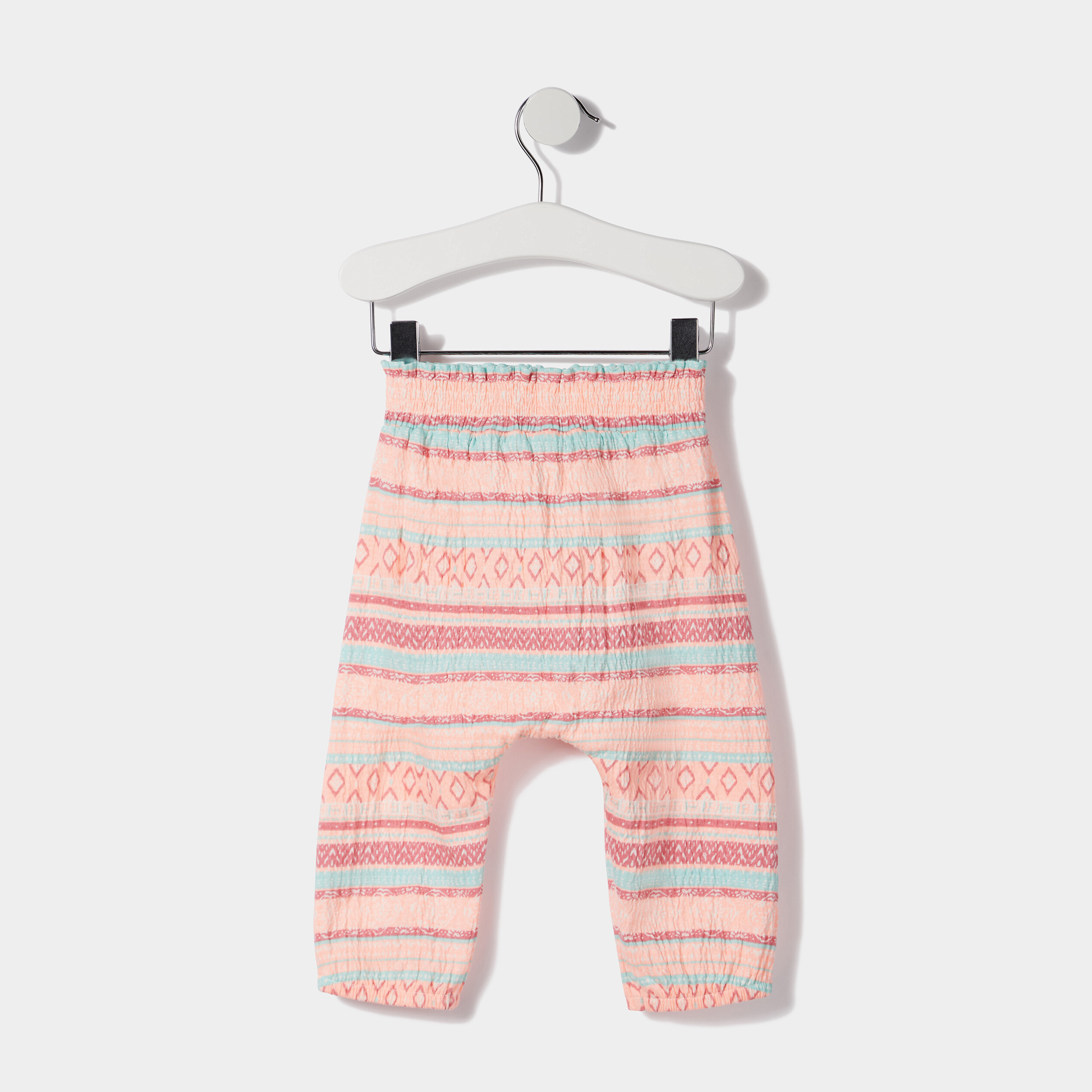 Pantalon à taille élastiquée blanc bébé fille | La Halle