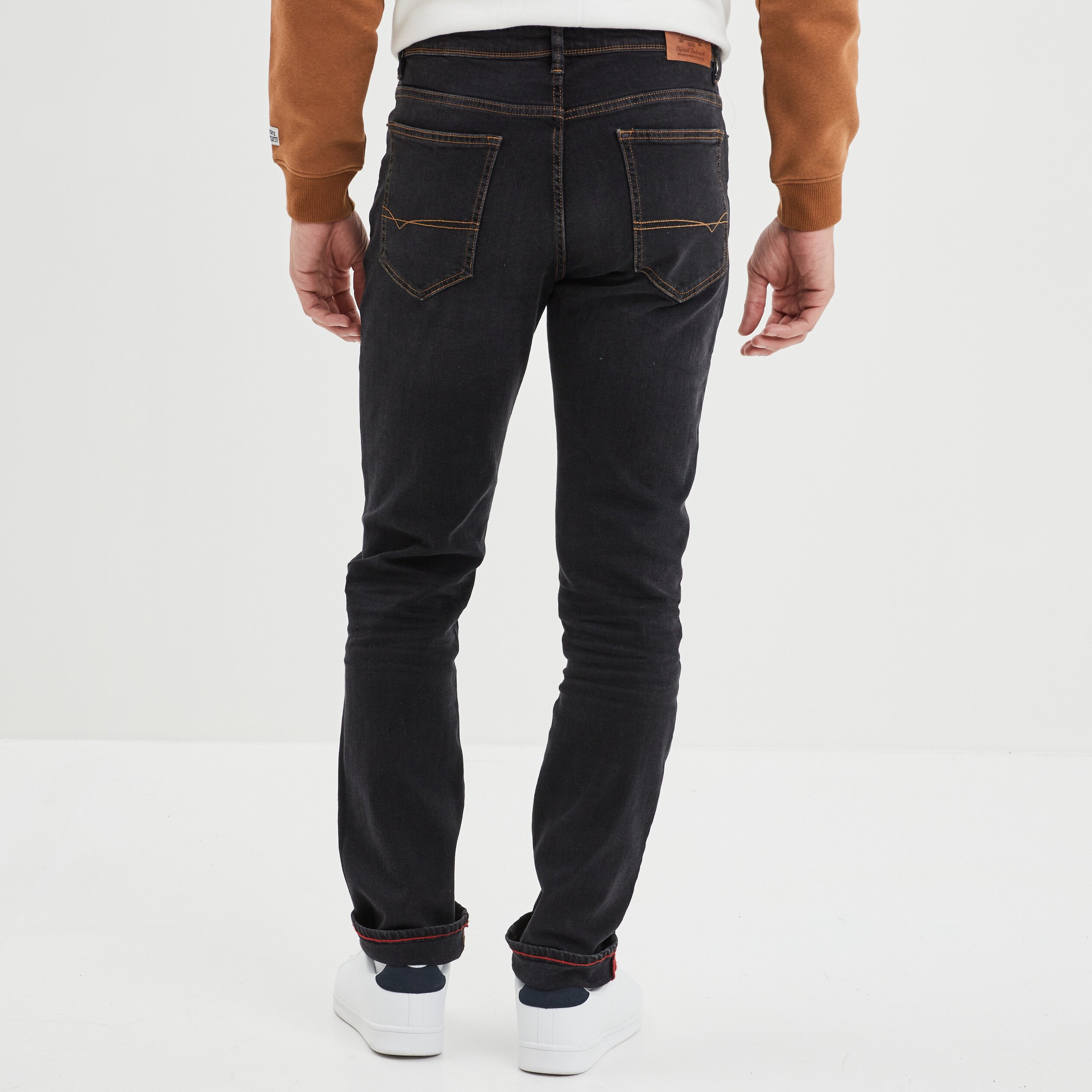 Jeans straight taille standard denim noir homme | La Halle