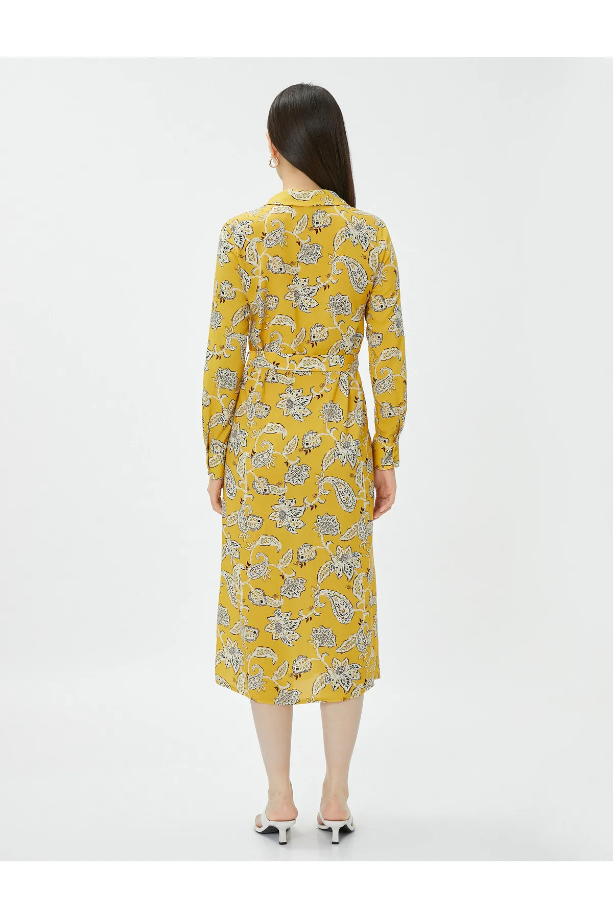 Koton  Hemdkleid in Midi-Länge mit Gürtel