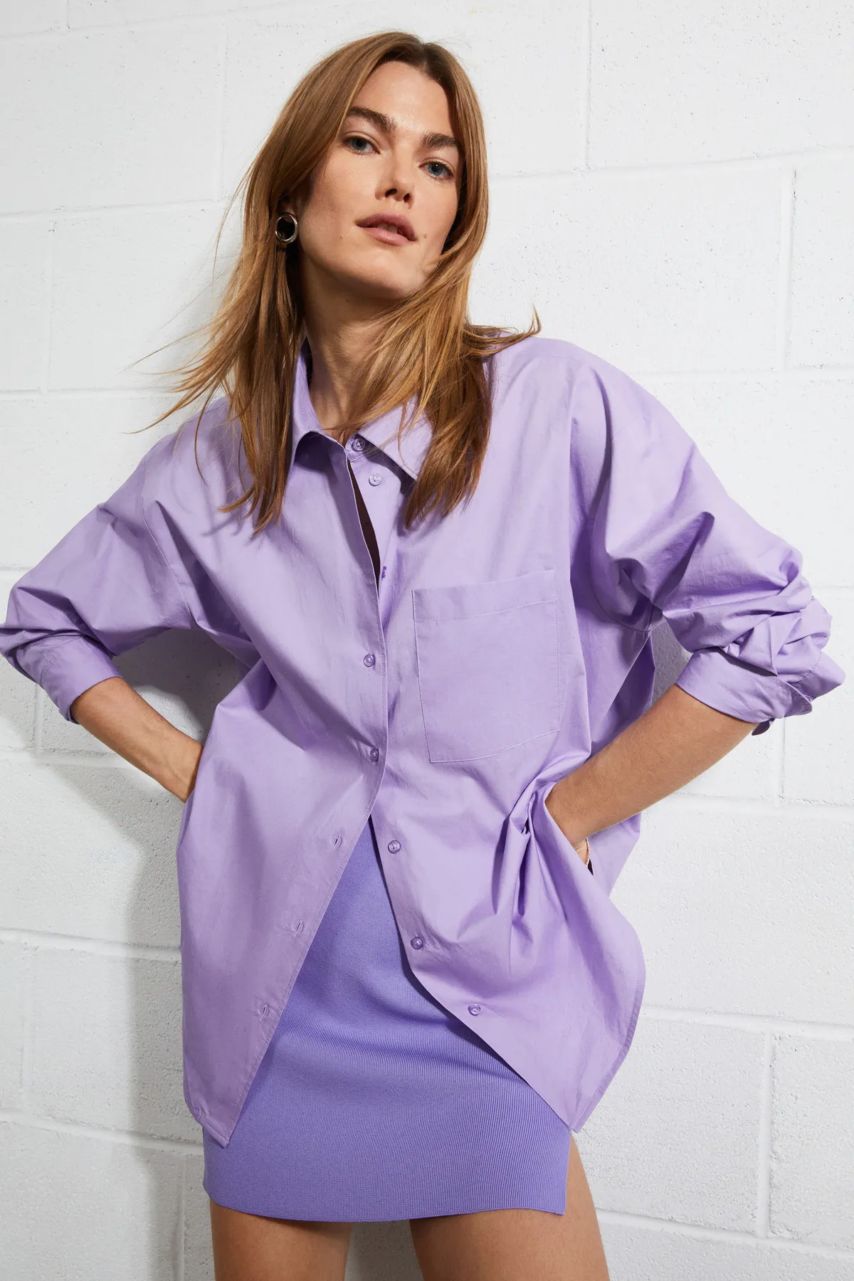 MANGO  Lila Damenhemd 37022506