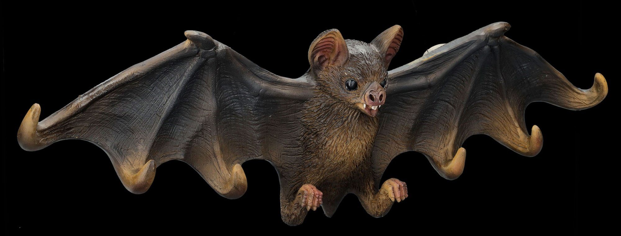 Figuren Shop GmbH Schlüsselbrett Schlüsselbrett - Braune Fledermaus - Tierfigur Fantasy Wanddeko