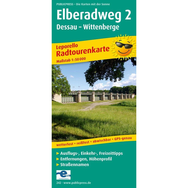 Radwanderkarte Elberadweg 02. Dessau - Wittenberge 1 : 50 000 - Fahrradkarte
