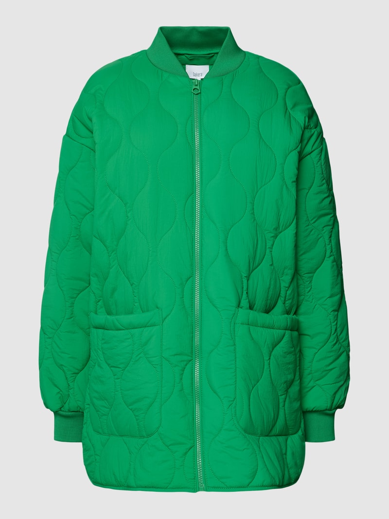 Steppjacke mit Strukturmuster in grasgrün