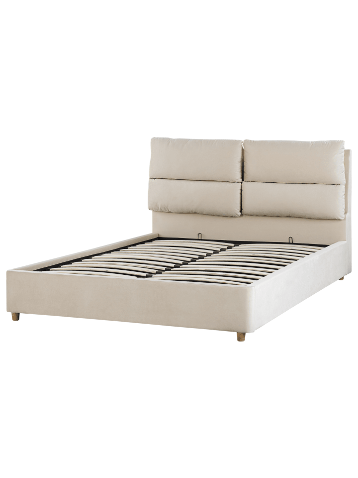 Beliani Doppelbett BATILLY in Beige - (W) 154 x (H) 105 x (L) 224 cm günstig kaufen onesize
