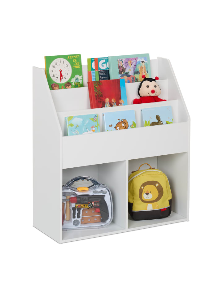 relaxdays Kinderbücherregal in Weiß - (B)72 x (H)79 x (T)30 cm günstig kaufen onesize