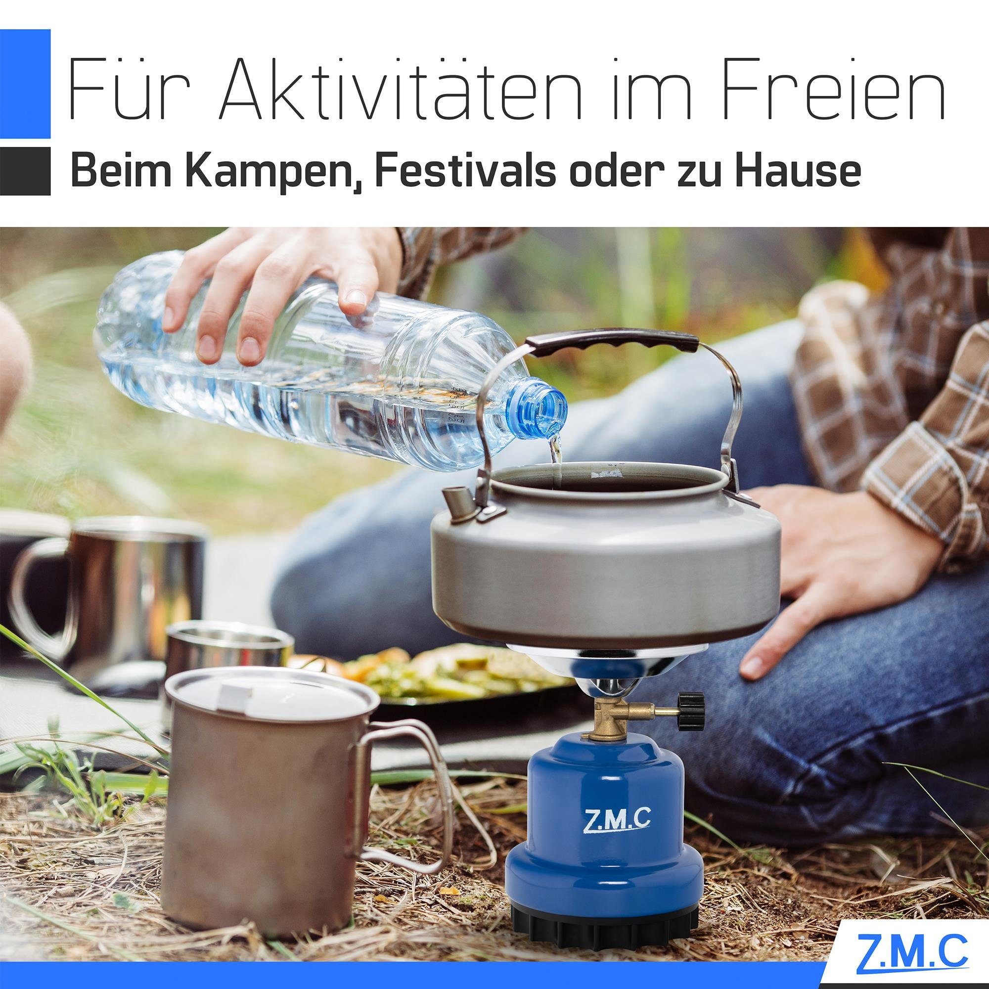 ZMC Gaskocher Campingkocher Gaskocher Shisha Kohleanzünder Stechgaskartusche Herd, (Maximale Temperatur: 1100W / Gewicht: 520g), Butangasbrenner Kartuschenkocher Kochfeld für Festivals, Wanderungen