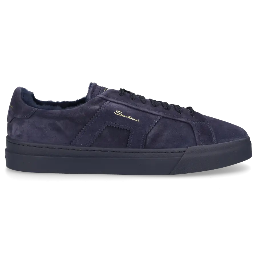Santoni - Sneaker low 21870 Veloursleder - blau