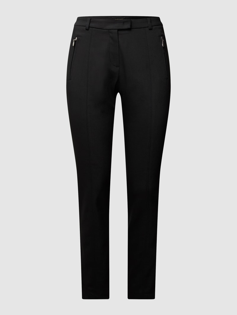 Stoffhose in schmaler Passform mit Stretch-Anteil in schwarz