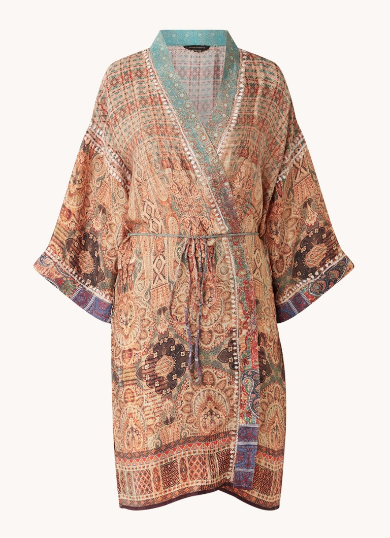 Rituals Jaypur Saree kimono realizzato in raso con motivo paisley