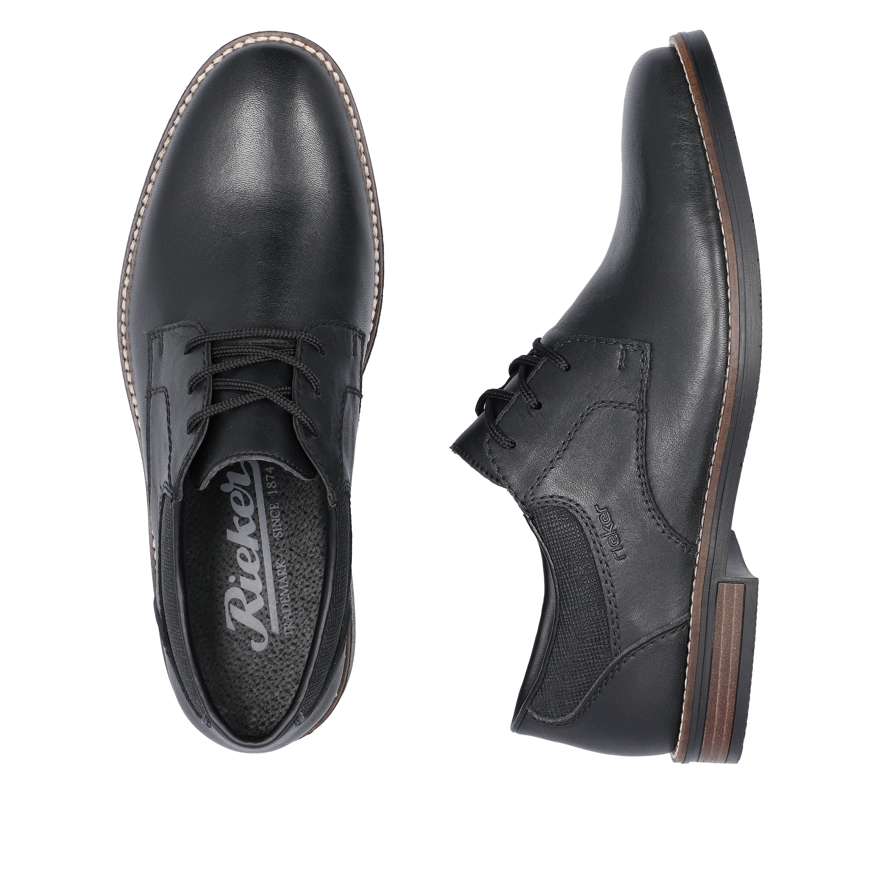 Rieker Herren Schnürschuhe nachtschwarz