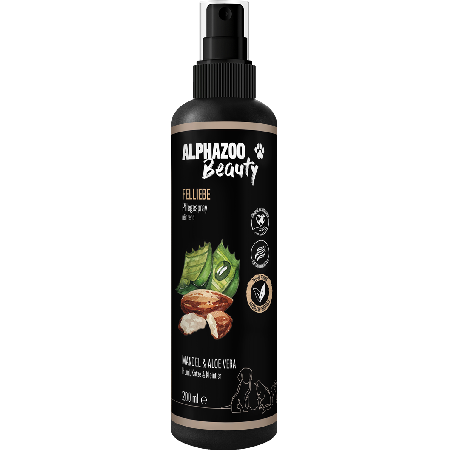 ALPHAZOO Fellpflege ALPHAZOO Fellliebe Pflegespray für Hunde, Katzen, Haus- & Hoftiere 200 ml