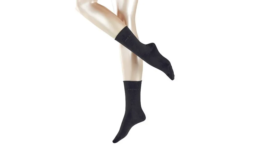 ESPRIT Damen Socken mit Rollrand Basic Easy 2er Pack black