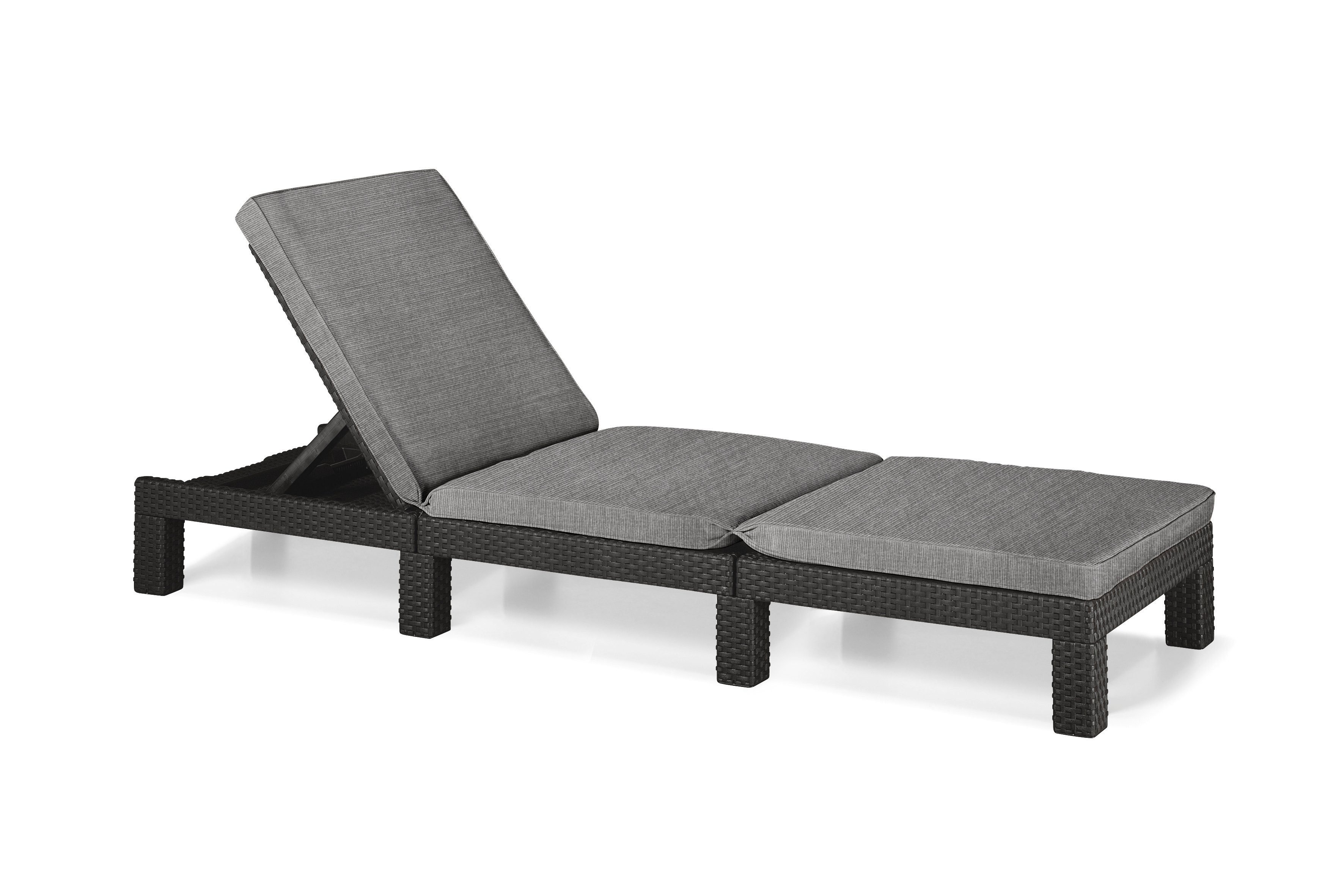 Allibert Gartenliege Allibert Sonnenliege Daytona (2er Pack) anthrazit - Wetterfest, Oudoor, in 4 Positionen verstellbar