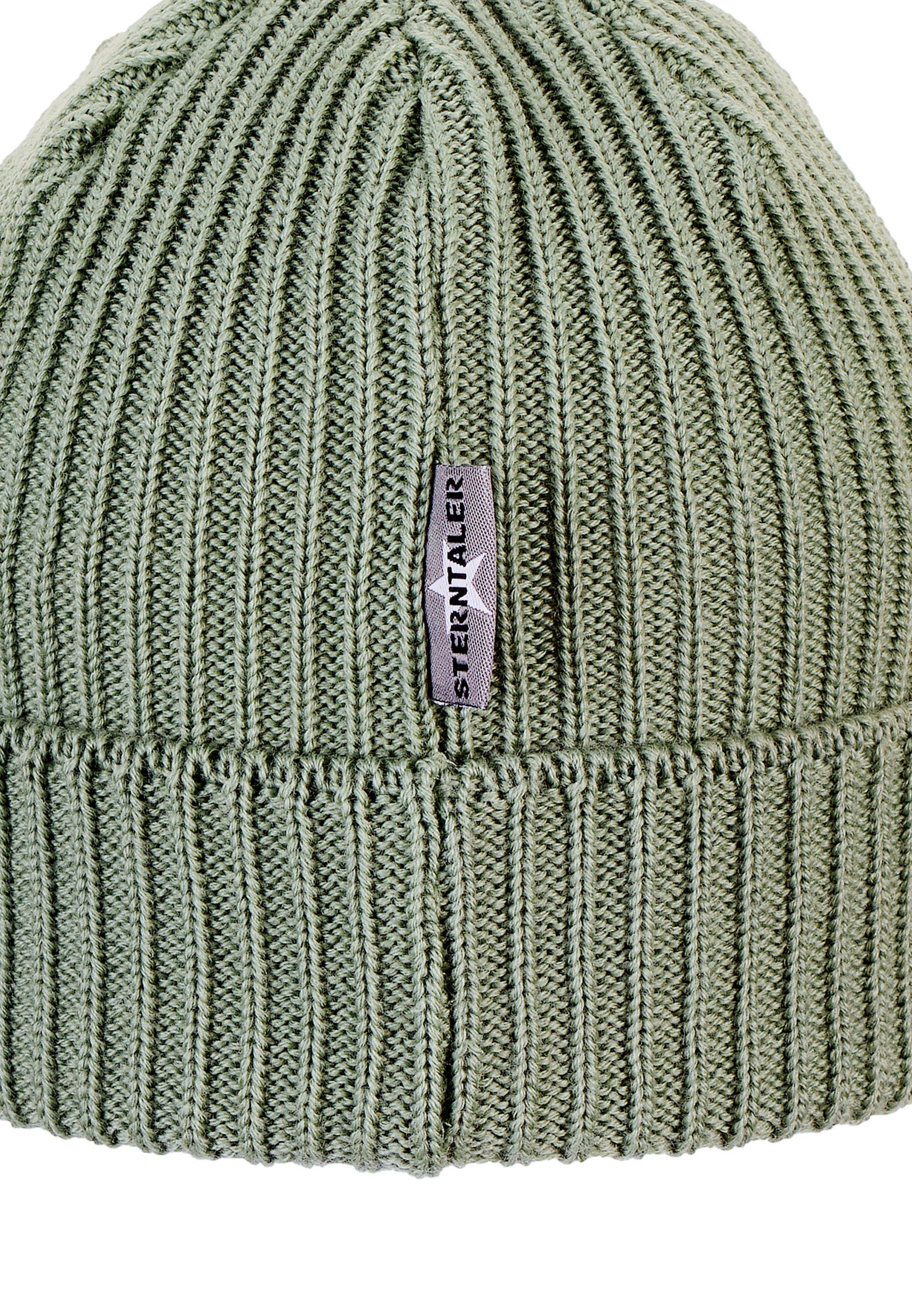 Strickmütze Baby aus Merinowolle mit Umschlag