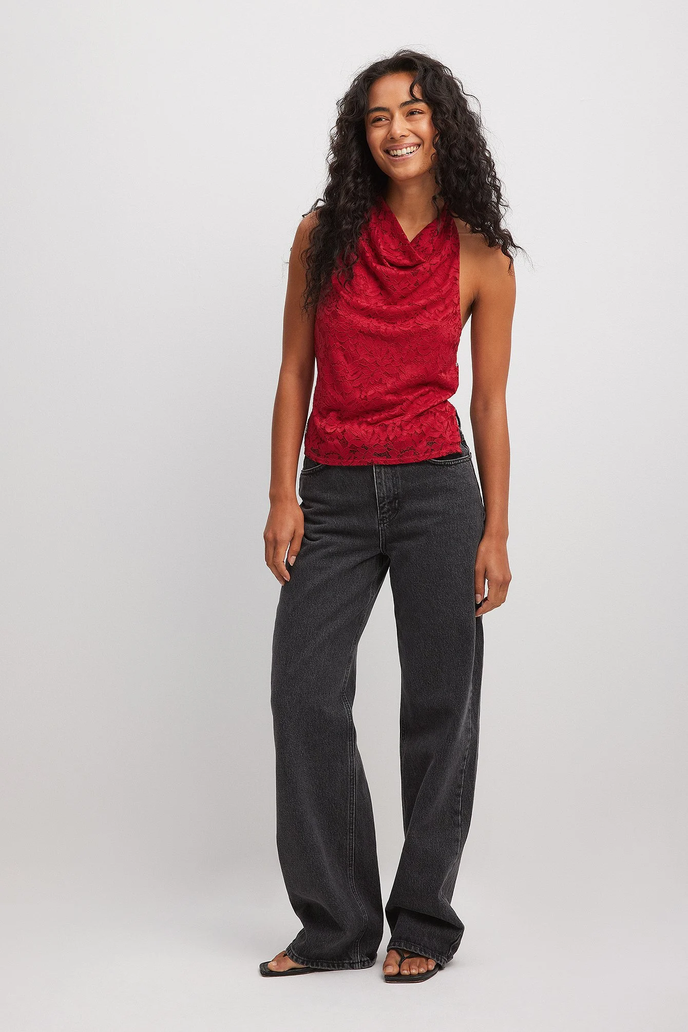 High Neck Lace Top