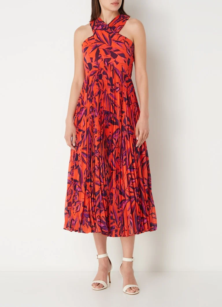 Abito midi Sorella di Phase Eight, plissettato e con stampa floreale.