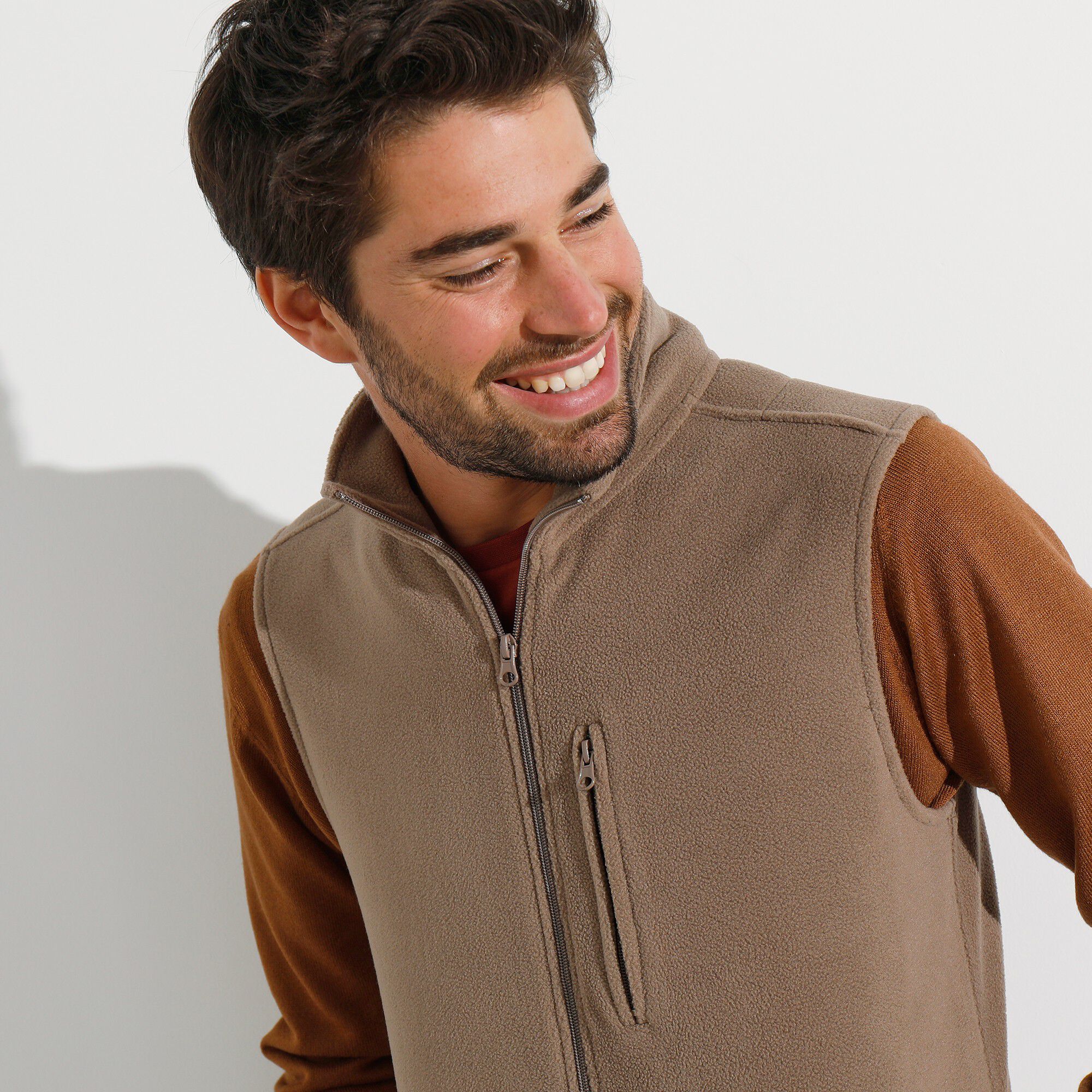 Blouson zippé maille micropolaire sans manches