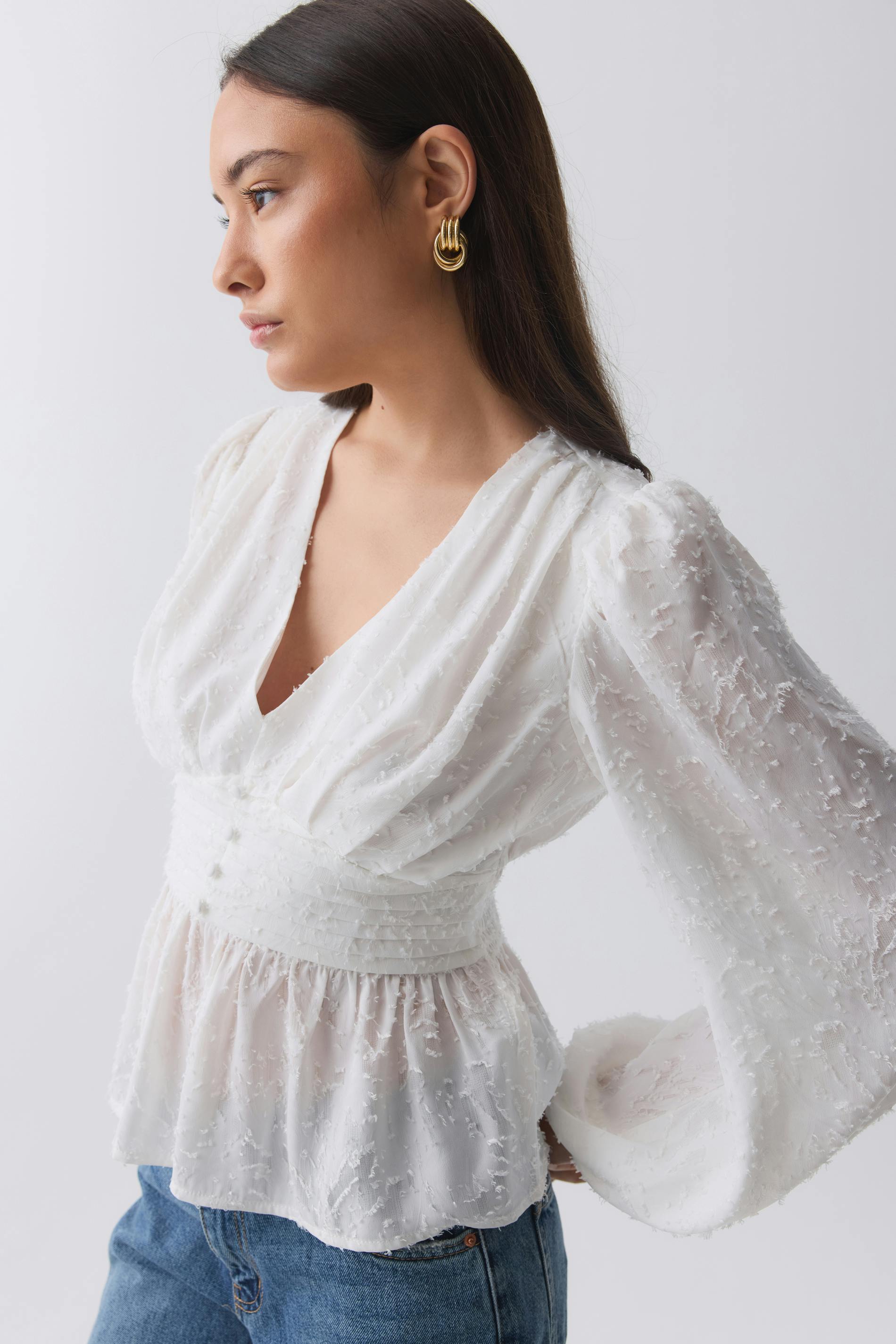 V-neck blouse