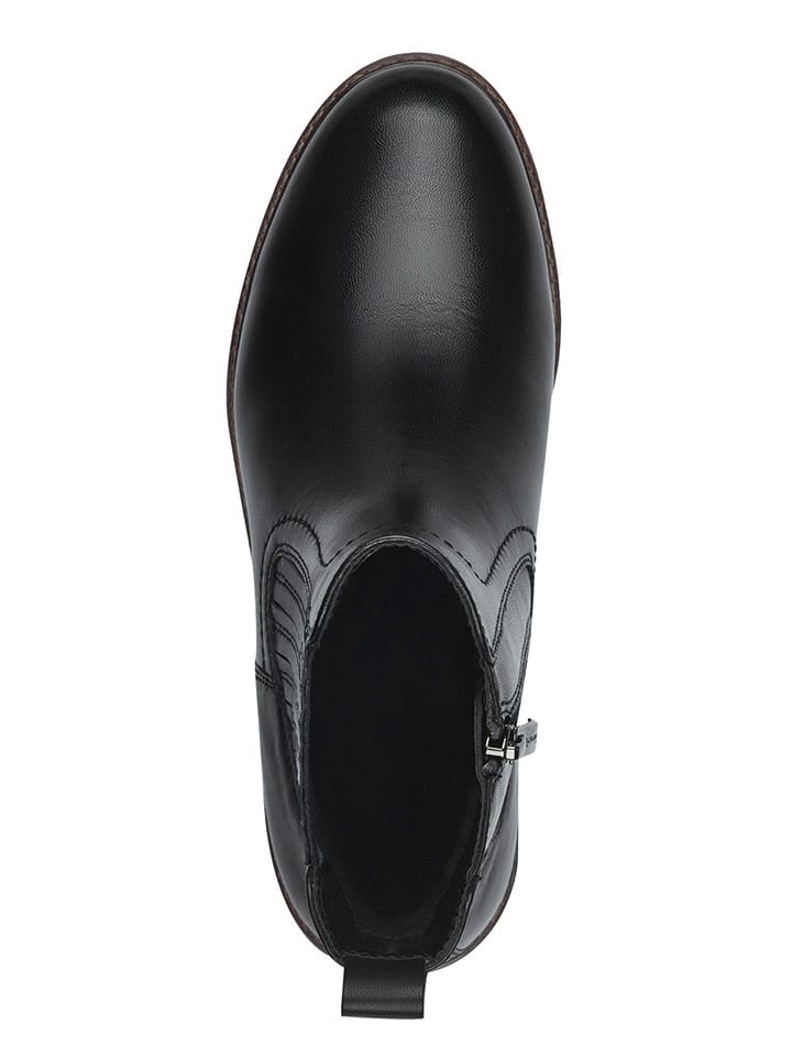 Tamaris Leder-Boots in Schwarz günstig kaufen