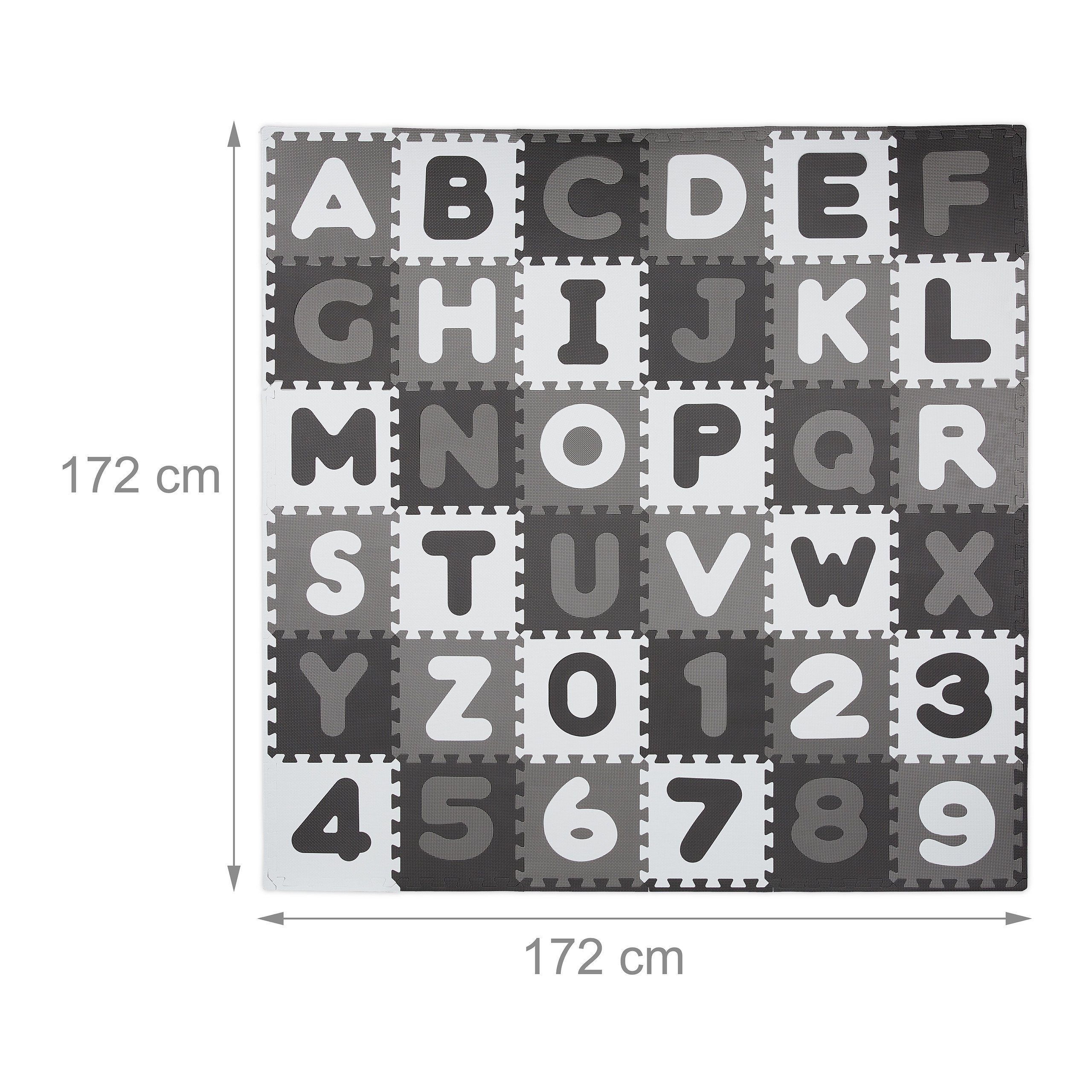 relaxdays Spielmatte Puzzlematte ABC und Zahlen