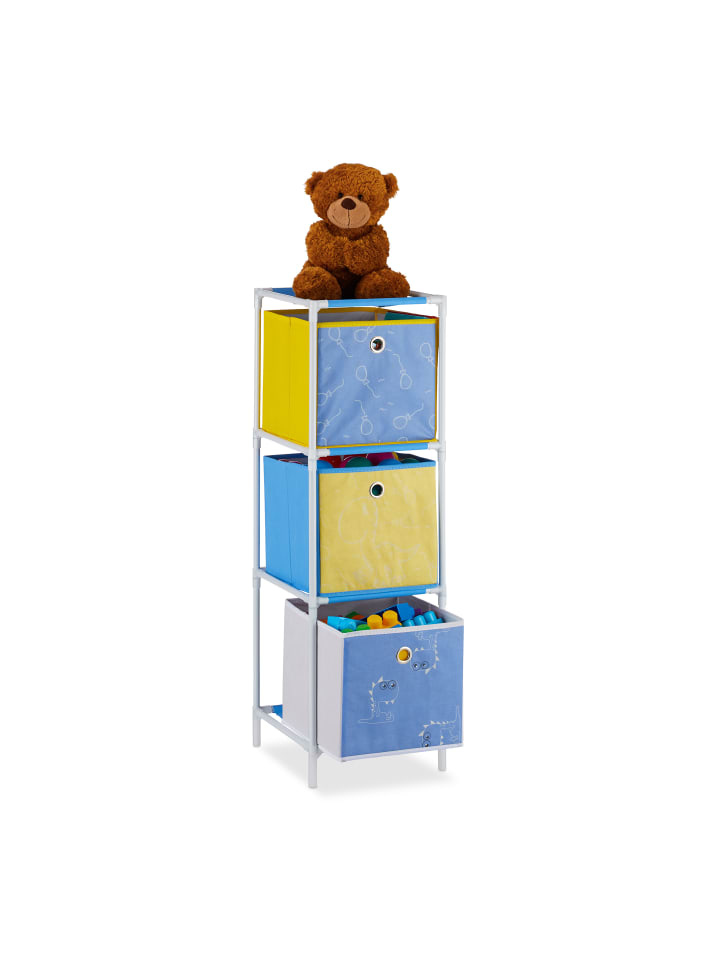 relaxdays Kinderregal Dino in Bunt - (B)27,5 x (H)89 x (T)30 cm günstig kaufen onesize