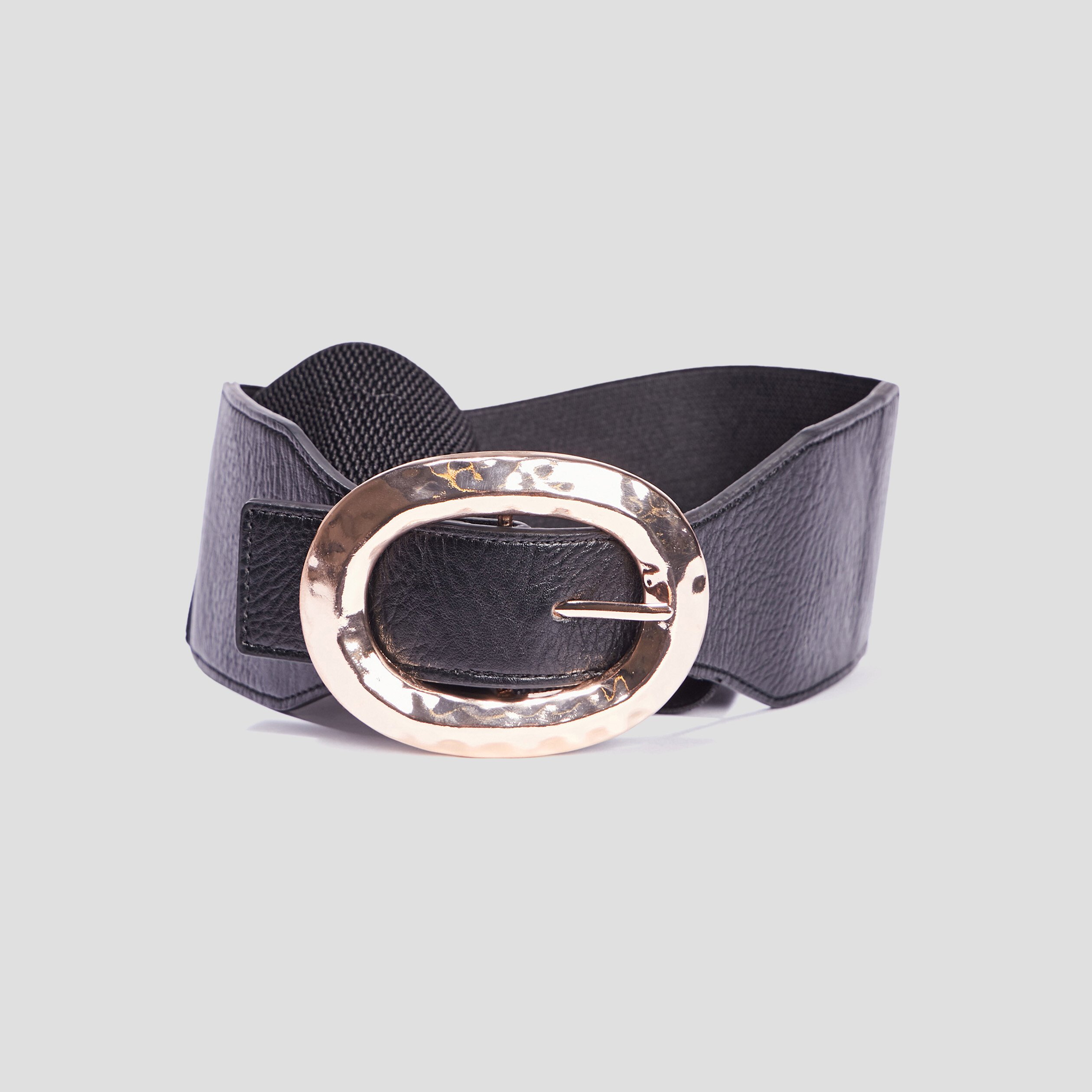 Ceinture large élastiquée noir femme | La Halle