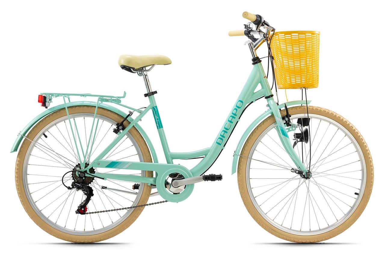 KS Cycling Damenfahrrad 26'' Cantaloupe mint mit Korb RH 44 cm