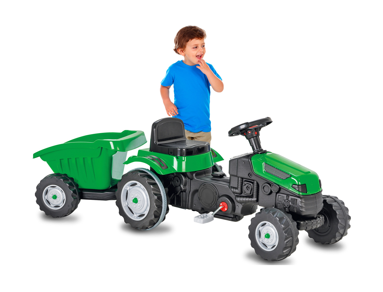 Jamara e.K. JAMARA Trettraktor mit Hänger Strong Bull grün