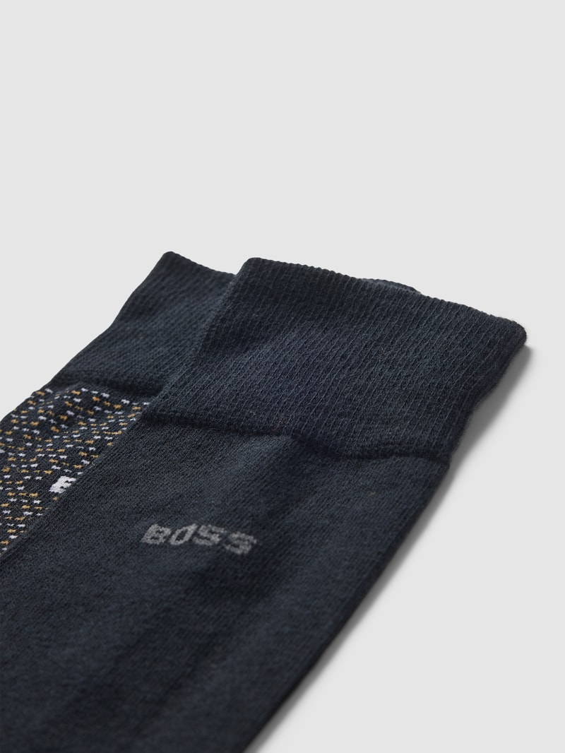 Socken mit Label-Detail im 2er-Pack in schwarz