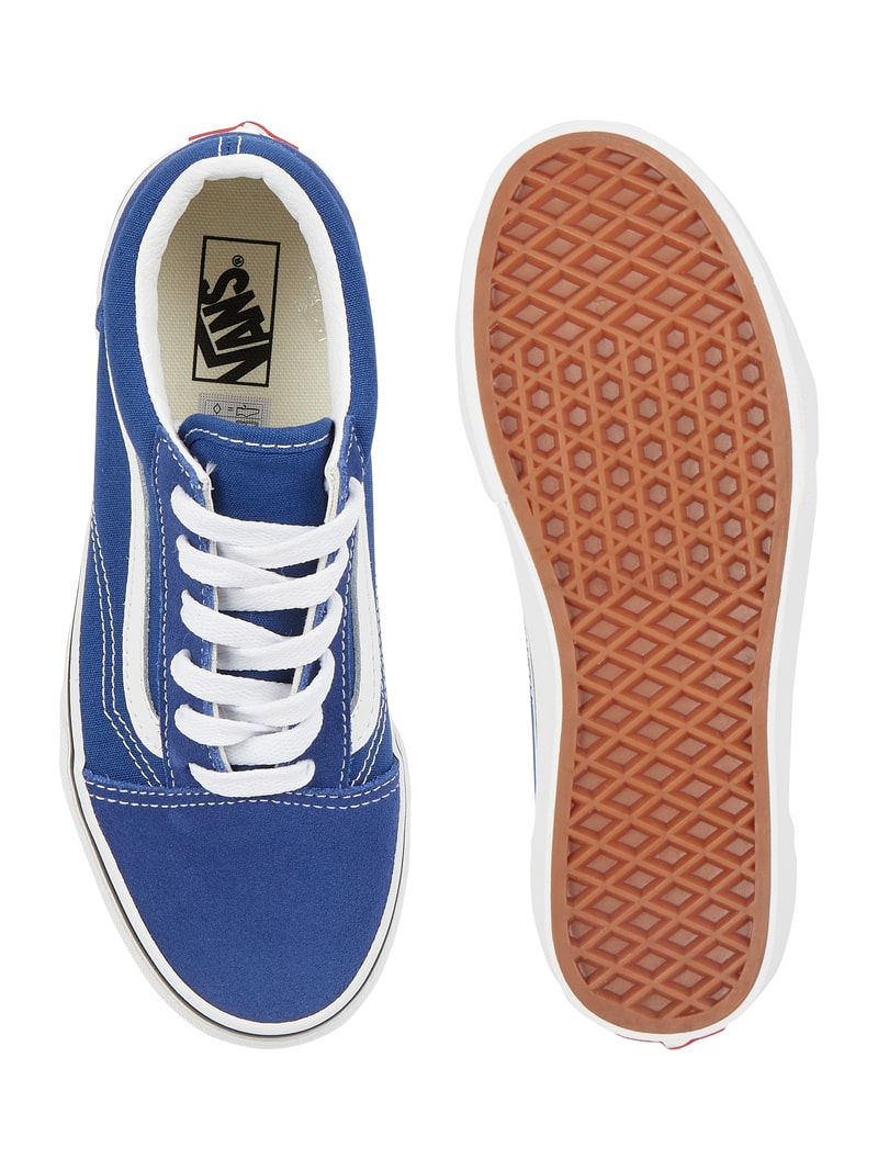 Sneaker mit Lederbesatz in marineblau