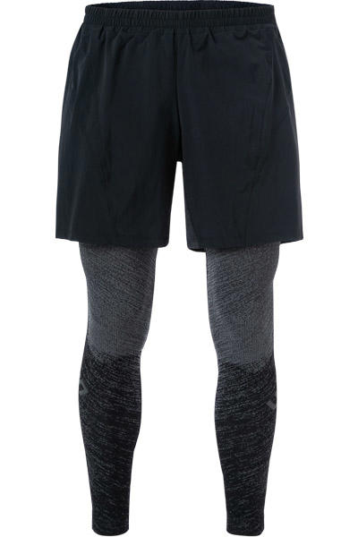 UYN, Sporthose, Mikrofaser, schwarz-grau meliert