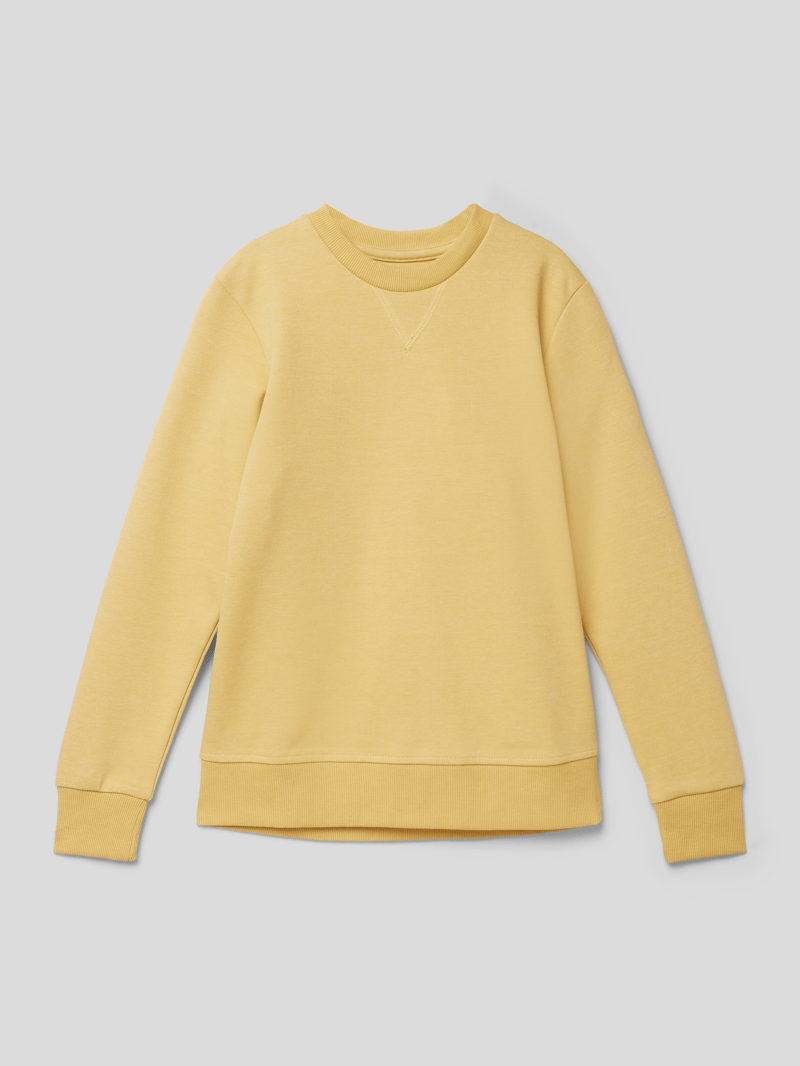 Sweatshirt mit Rundhalsausschnitt Modell 'BASIC SWEAT CREW NECK' in hellgelb