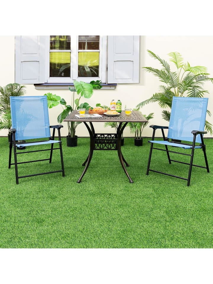 COSTWAY 4er Set Gartenstühle in Blau günstig kaufen onesize
