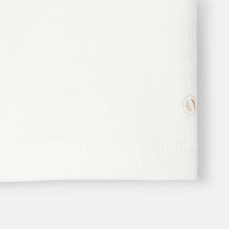 T-shirt col polo à manches courtes en coton bio blanc naissance Absorba