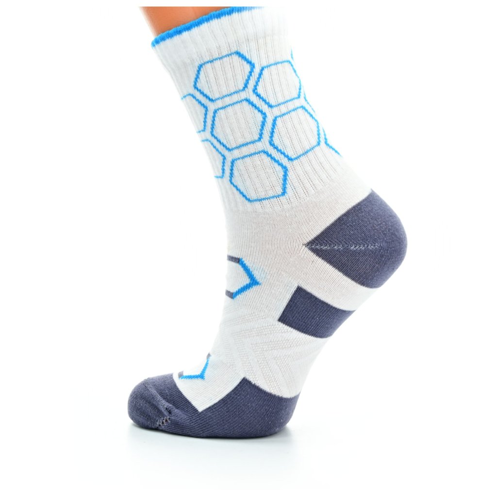Footic Sport Hexagon BF White Turquoise Socken, 1 Paar