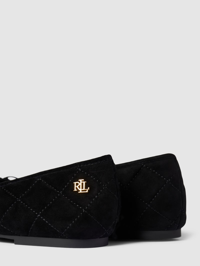 Ballerinas aus Leder mit Schleifen-Detail Modell 'JAYNA' in schwarz