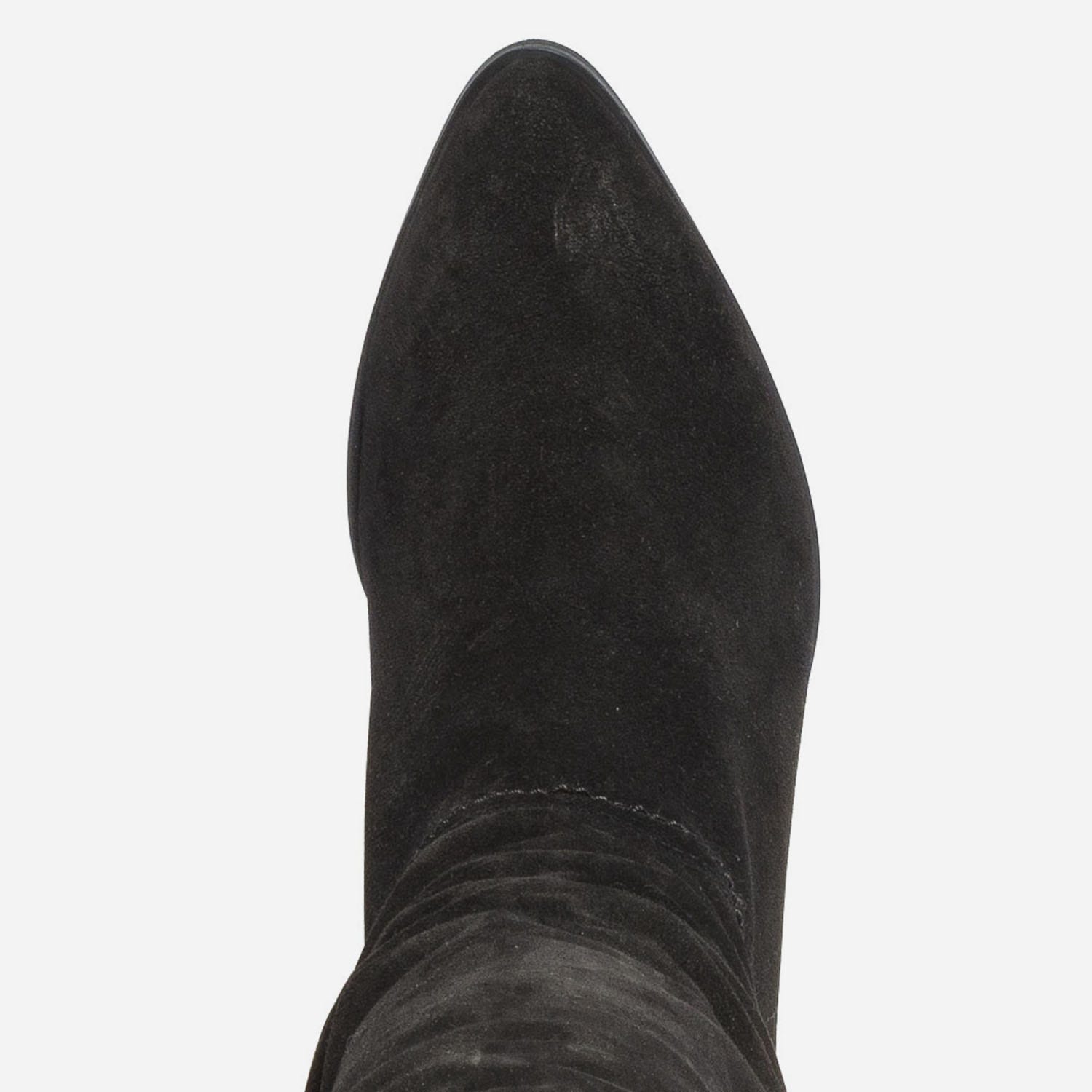 Botte TEXTO en cuir velours éco-conçu à tige plissée