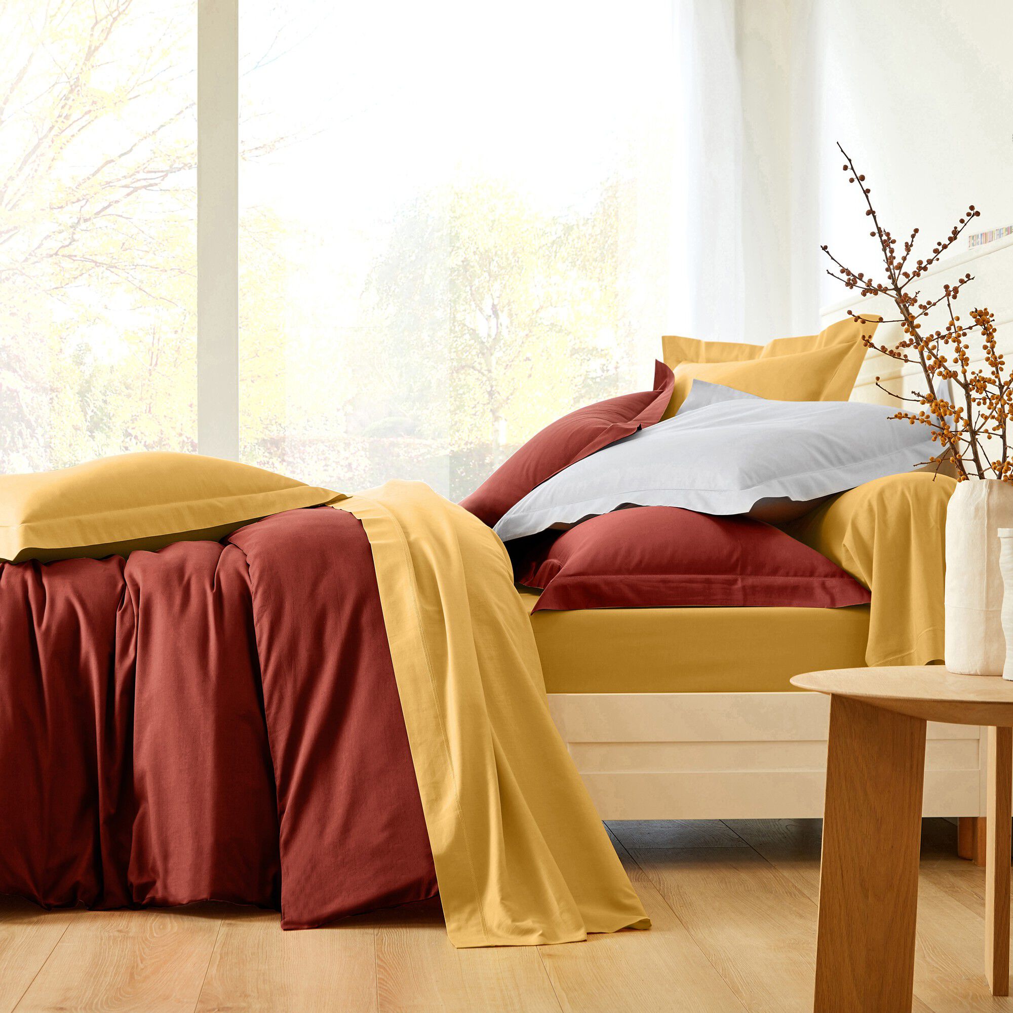 Linge de lit uni coton