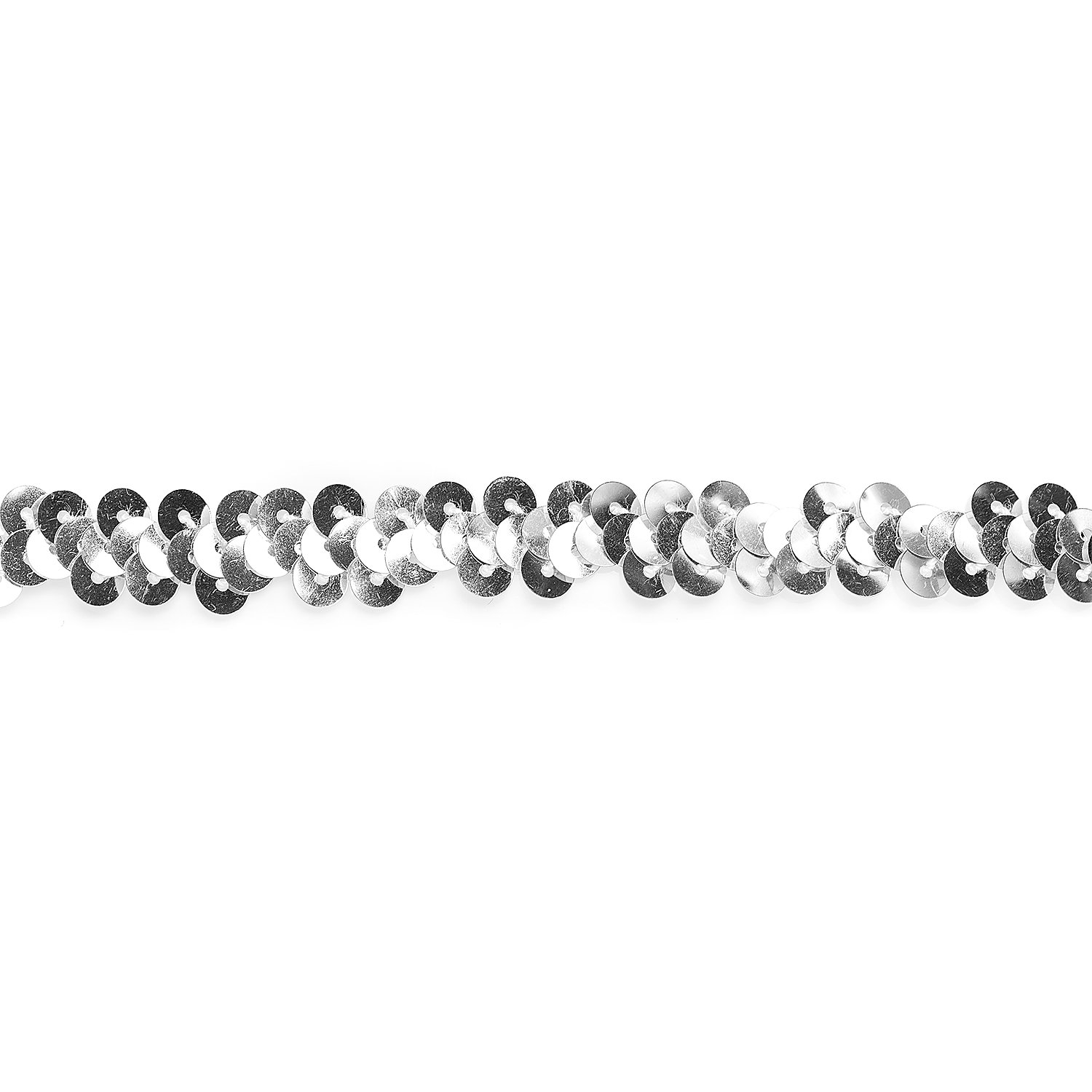 Elastik-Paillettenband, silber, Breite: 10 mm, Länge: 3 m