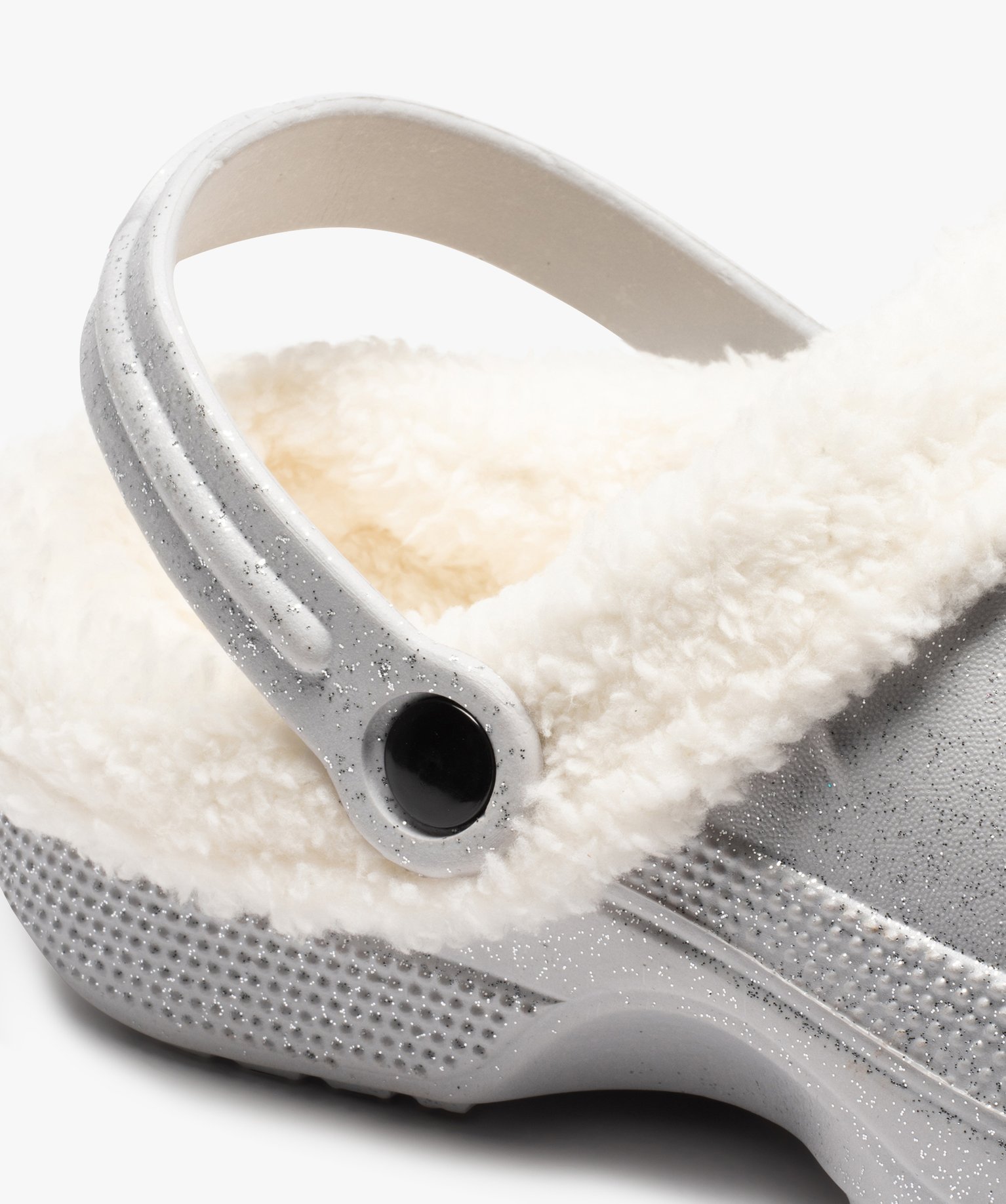 Chaussons femme sabots fourrés doublure amovible argent | GEMO