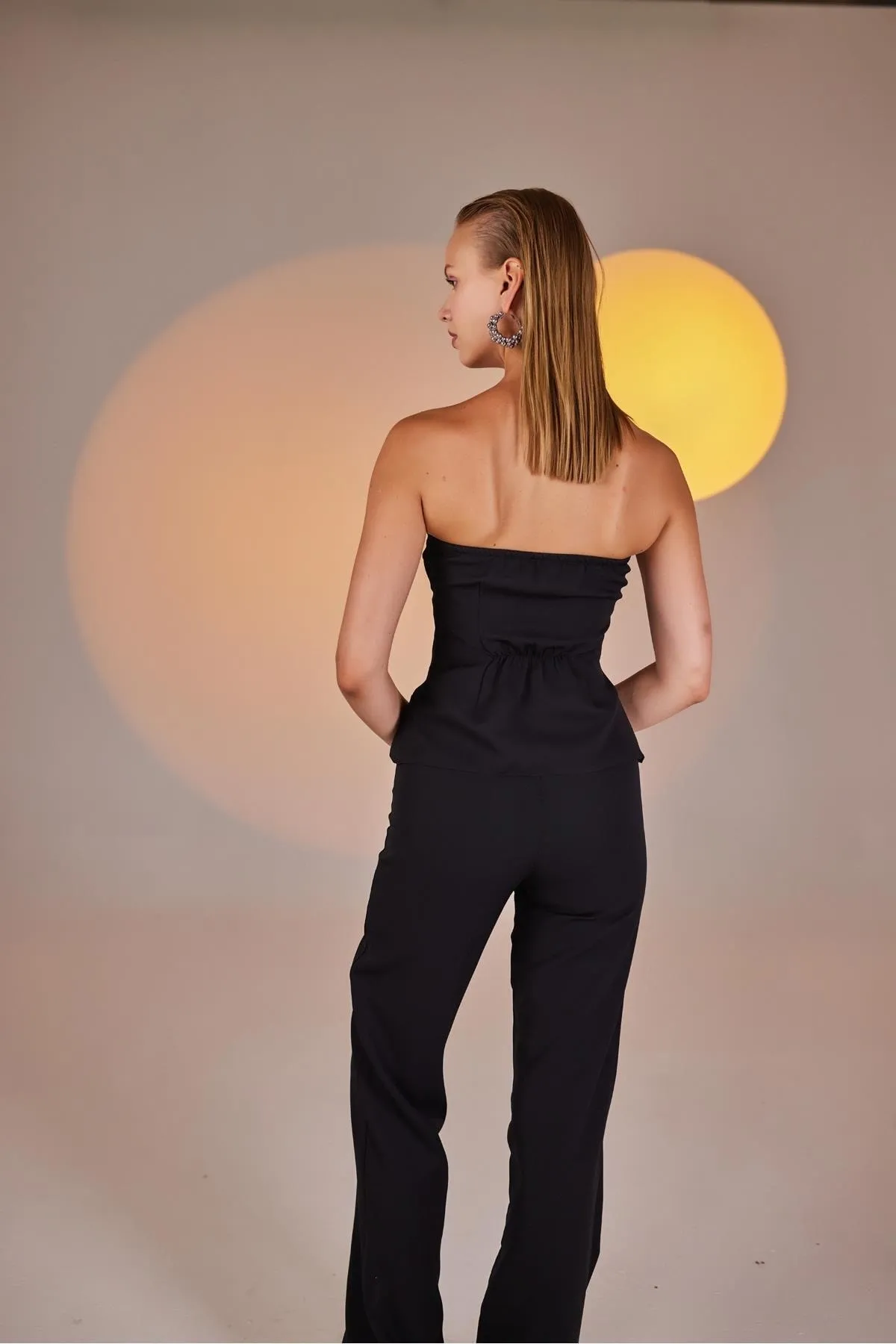 HOLLY LOLLY  Panky-Hose aus Stoff mit hoher Taille und Knopfverschluss in Schwarz