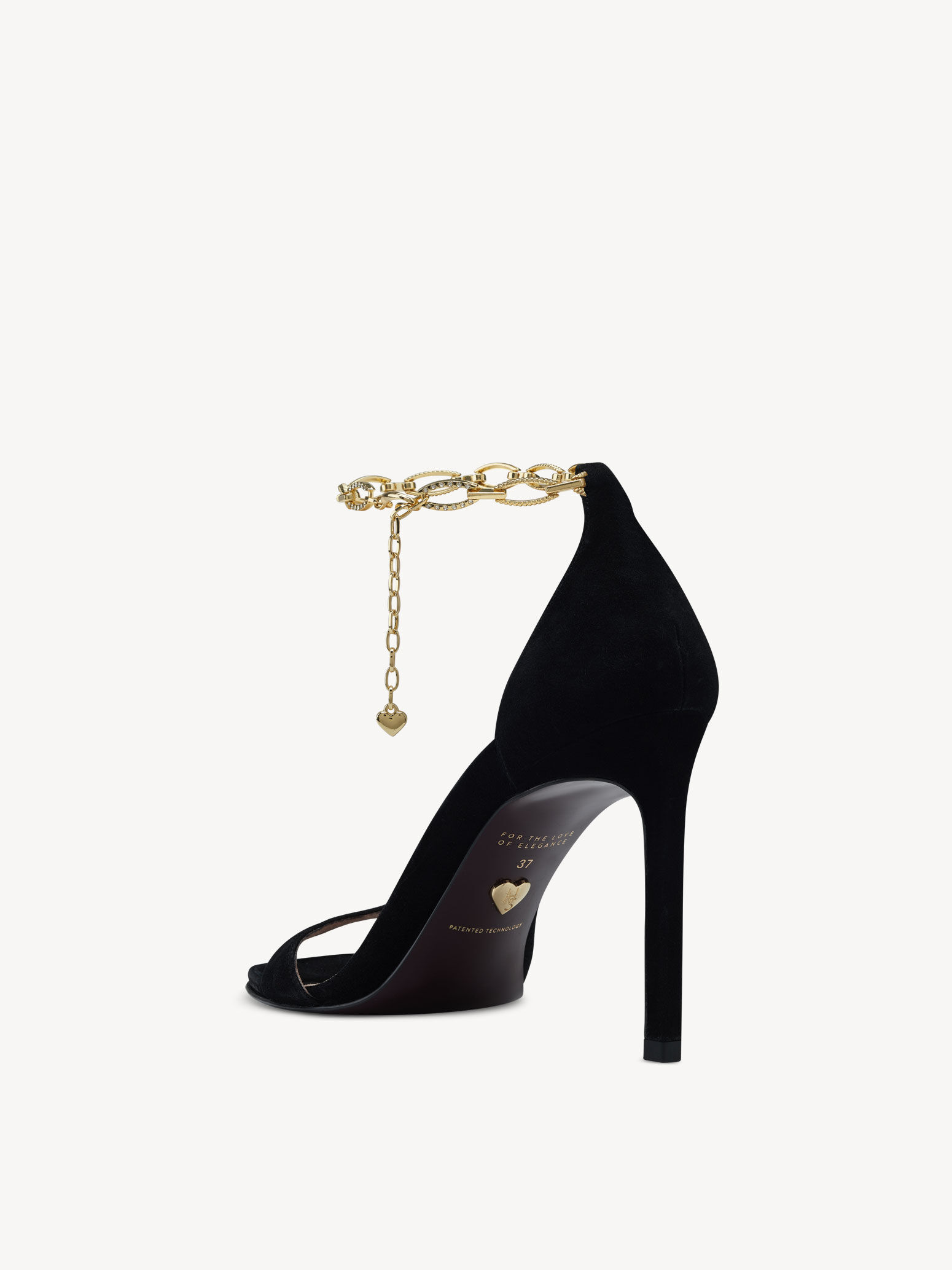Sandale à talon en cuir - noir