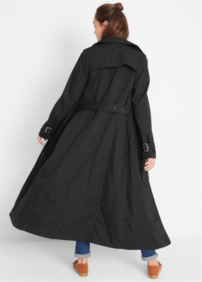 Long-Trenchcoat mit Taillengürtel