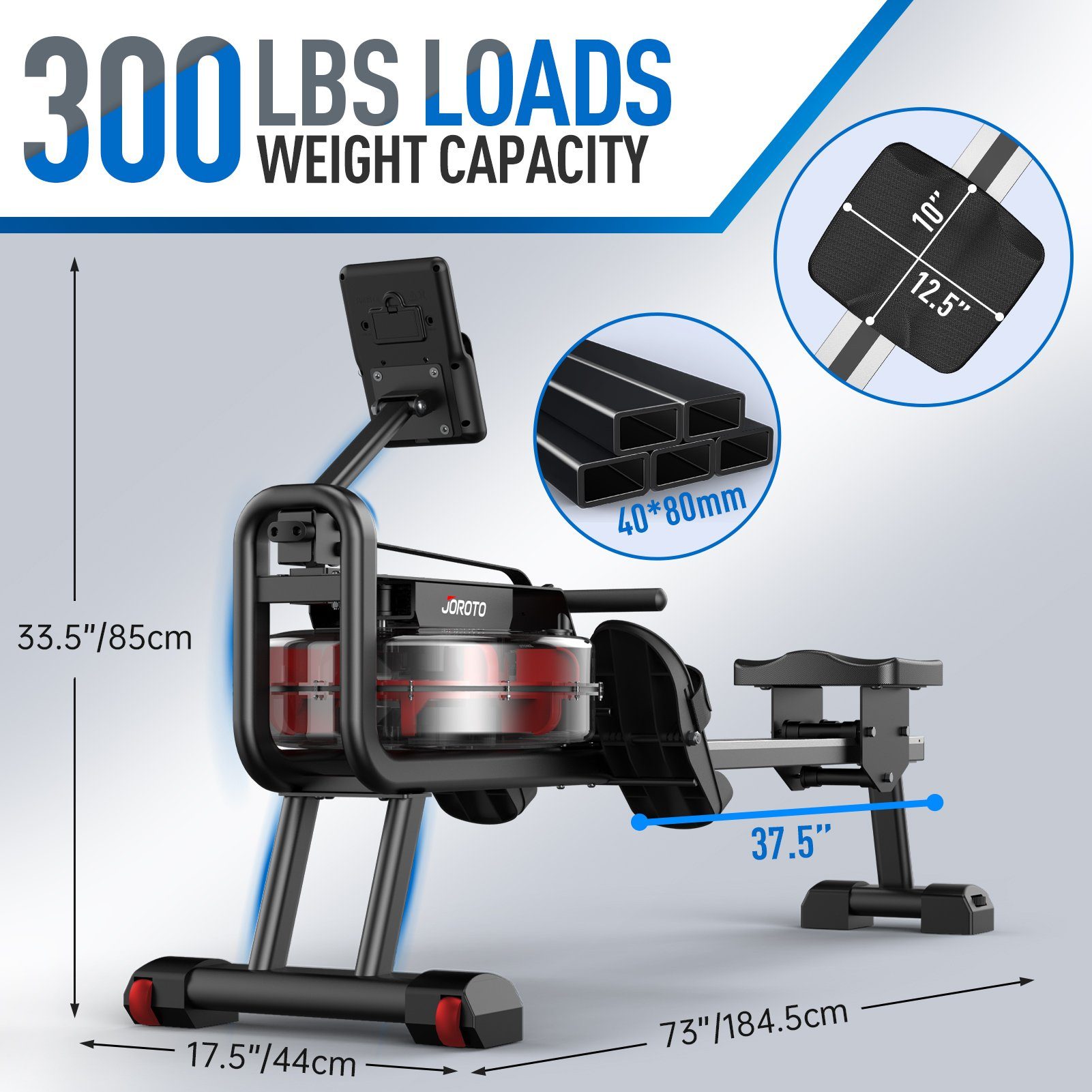 JOROTO Rudergerät MR26, & MR23, 150 kg Belastbar, 44 Tage Kinomap APP-Mitgliedschaft