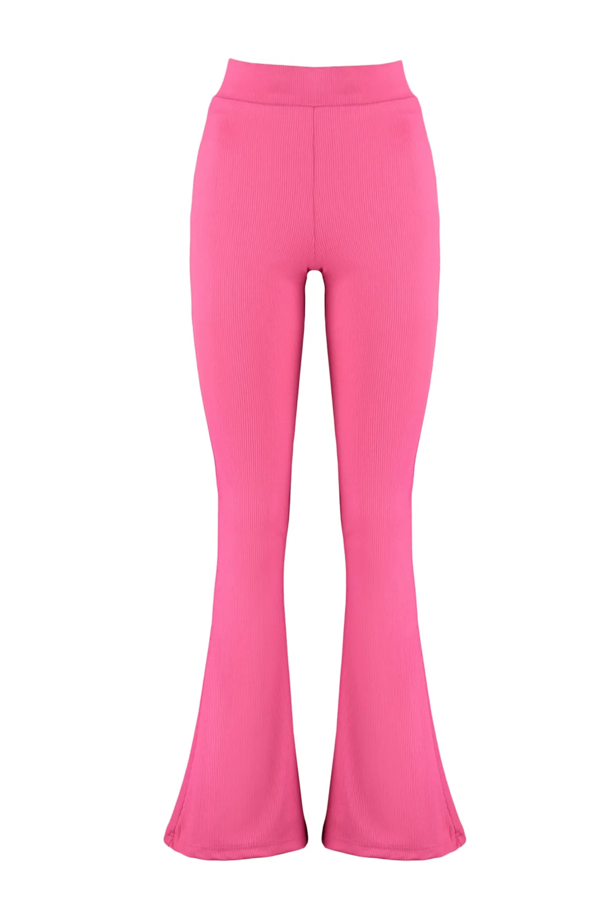 Trendyol Collection  Fuchsia gerippte, ausgestellte/spanische Leggings mit hoher Taille und gestrickter Leggings TWOSS23PL00135