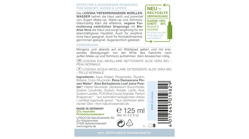 LOGONA vitalisierendes Waschgel 100 ml