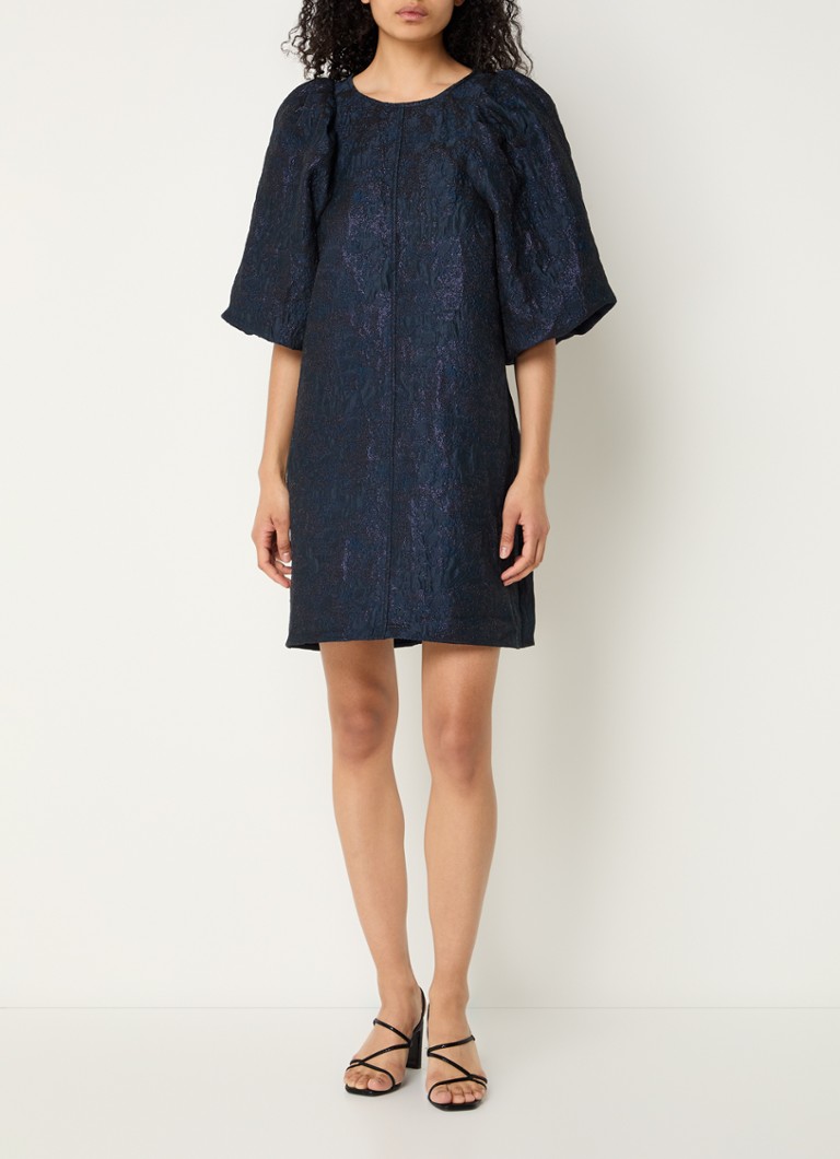 Rochie scurtă Zasu de la by-bar, decorată cu jacquard și lurex.