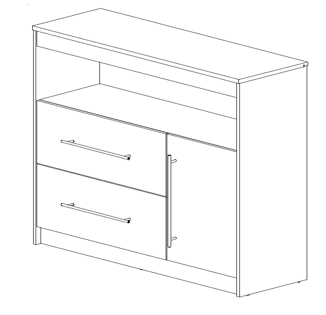 Roba Wickelkommode „Maren“, mit abnehmbarem Wickelansatz, breit, 2 Schubladen, Wickelhöhe 90,5 cm